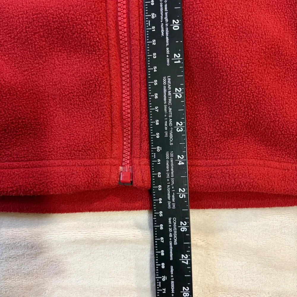The North Face Mens Full Zip Fleece Jacket Red Gray Colorblock Small T260/T660